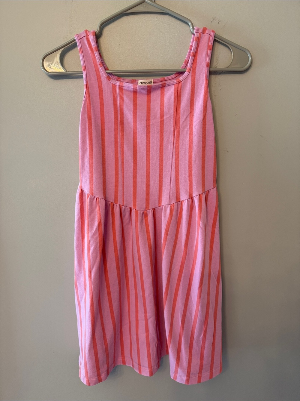 Crewcuts Pink and Coral Striped Tank Dress